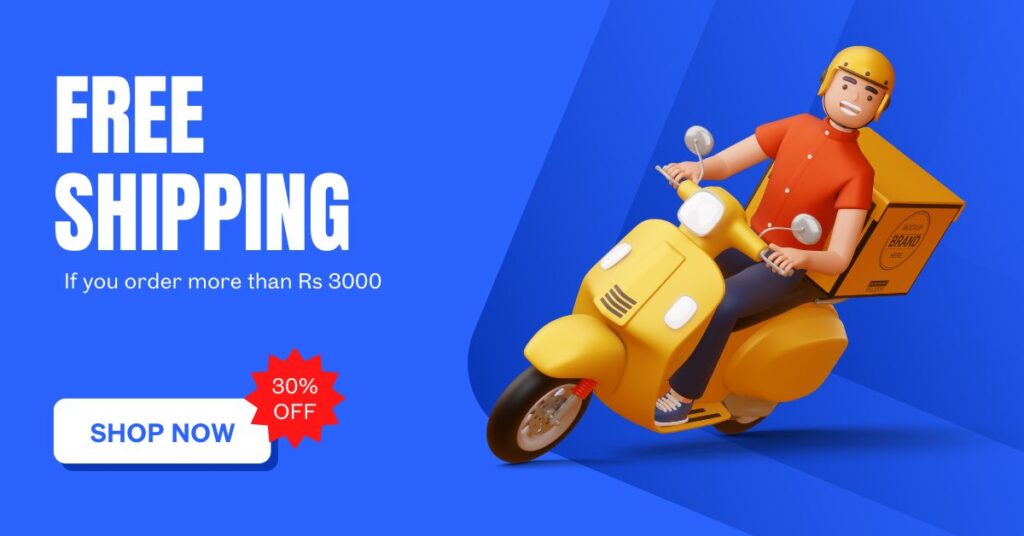 Blue and Yellow Modern Online Delivery Facebook Ad